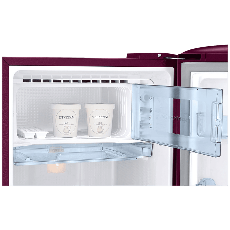 SAMSUNG Stylish Grande 183 Litres 5 Star Direct Cool Single Door Refrigerator with Anti Bacterial Gasket (RR20D2825HN/NL, Himalaya Poppy Red)