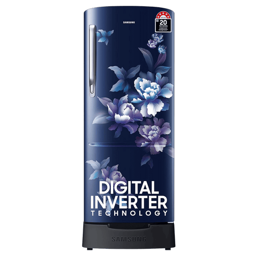 SAMSUNG Stylish Grande 183 Litres 5 Star Direct Cool Single Door Refrigerator with Anti Bacterial Gasket (RR20D2825HV/NL, Blue Arctic)