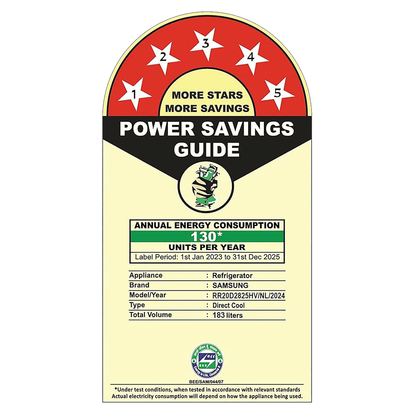 SAMSUNG Stylish Grande 183 Litres 5 Star Direct Cool Single Door Refrigerator with Anti Bacterial Gasket (RR20D2825HV/NL, Blue Arctic)