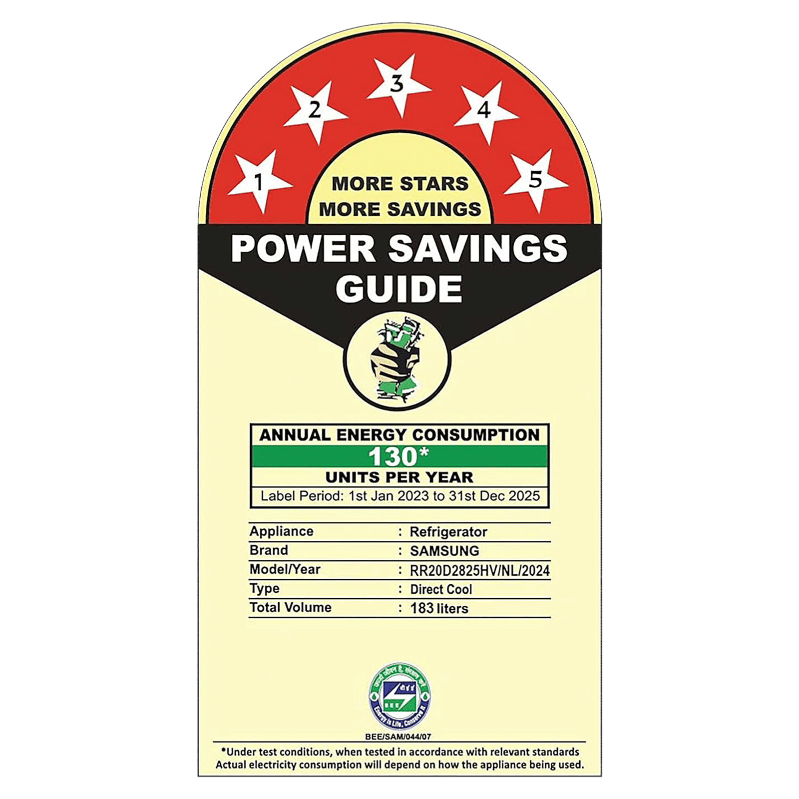 SAMSUNG Stylish Grande 183 Litres 5 Star Direct Cool Single Door Refrigerator with Anti Bacterial Gasket (RR20D2825HV/NL, Blue Arctic)