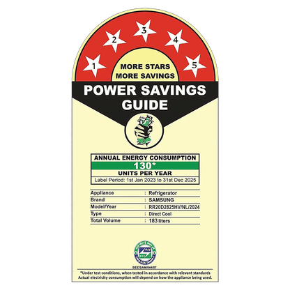 SAMSUNG Stylish Grande 183 Litres 5 Star Direct Cool Single Door Refrigerator with Anti Bacterial Gasket (RR20D2825HV/NL, Blue Arctic)
