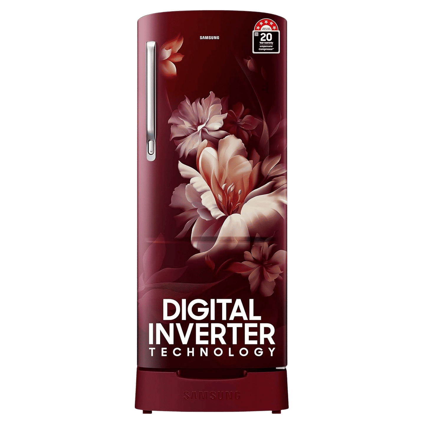 SAMSUNG Stylish Grande 183 Litres 5 Star Direct Cool Single Door Refrigerator with Anti Bacterial Gasket (RR20D2825RZ/NL, Burgundy Red)