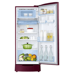 SAMSUNG Stylish Grande 183 Litres 5 Star Direct Cool Single Door Refrigerator with Anti Bacterial Gasket (RR20D2825RZ/NL, Burgundy Red)