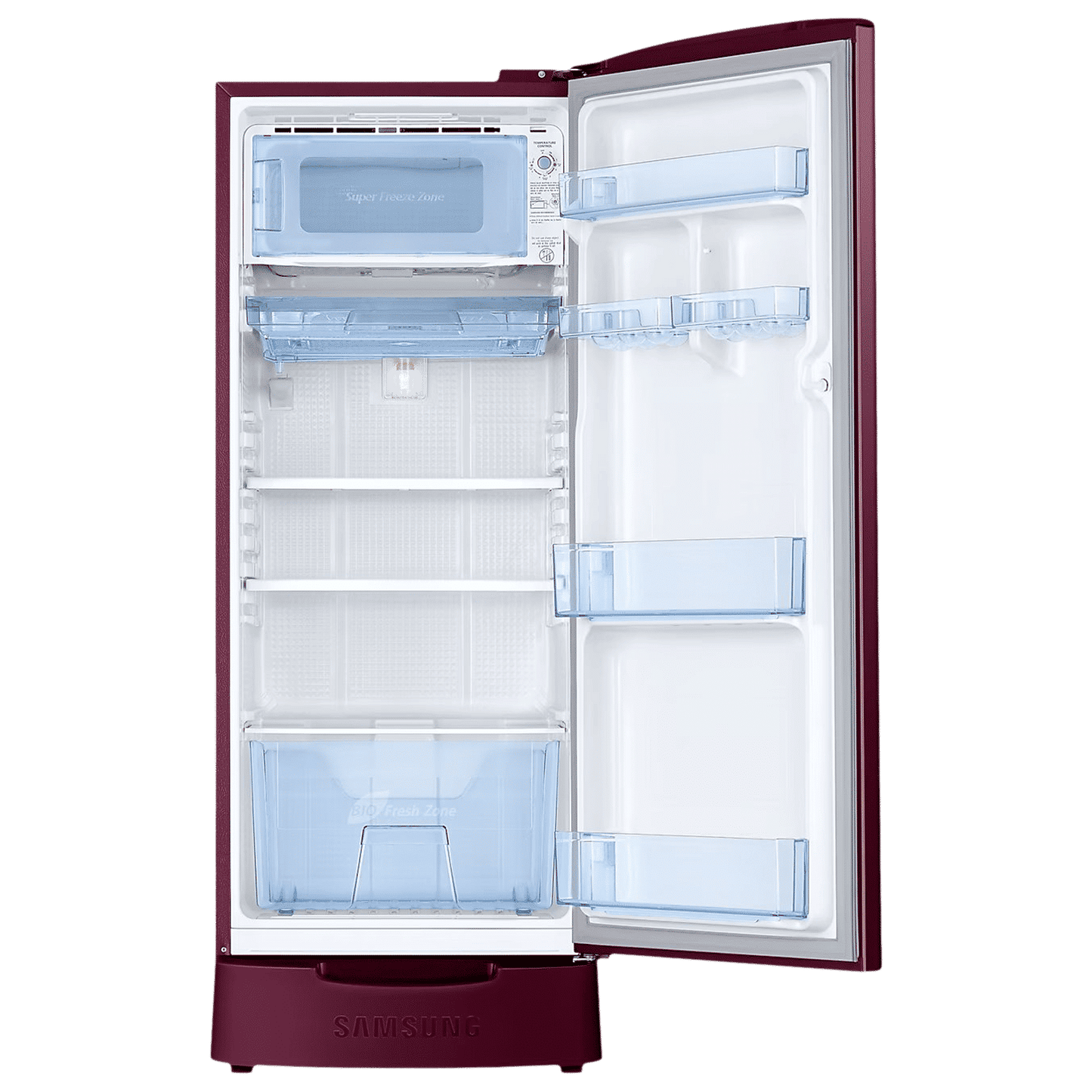 SAMSUNG Stylish Grande 183 Litres 5 Star Direct Cool Single Door Refrigerator with Anti Bacterial Gasket (RR20D2825RZ/NL, Burgundy Red)