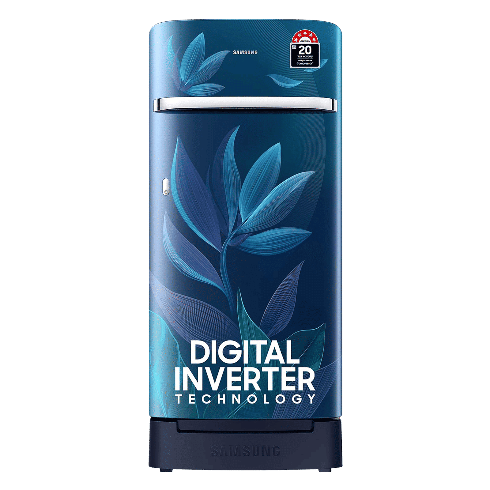 SAMSUNG Horizontal Curve 189 Litres 5 Star Direct Cool Single Door Refrigerator with Anti Bacterial Gasket (RR21D2H259U/HL, Paradise Bloom Blue)