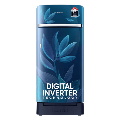 SAMSUNG Horizontal Curve 189 Litres 5 Star Direct Cool Single Door Refrigerator with Anti Bacterial Gasket (RR21D2H259U/HL, Paradise Bloom Blue)