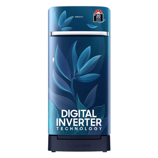 SAMSUNG Horizontal Curve 189 Litres 5 Star Direct Cool Single Door Refrigerator with Anti Bacterial Gasket (RR21D2H259U/HL, Paradise Bloom Blue)