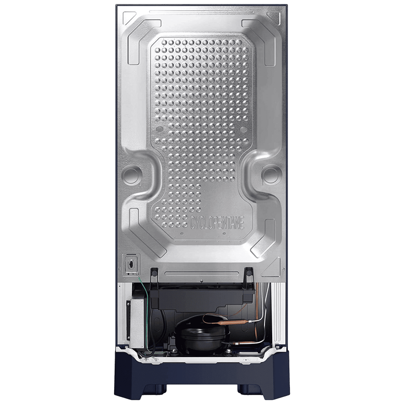 SAMSUNG Horizontal Curve 189 Litres 5 Star Direct Cool Single Door Refrigerator with Anti Bacterial Gasket (RR21D2H259U/HL, Paradise Bloom Blue)