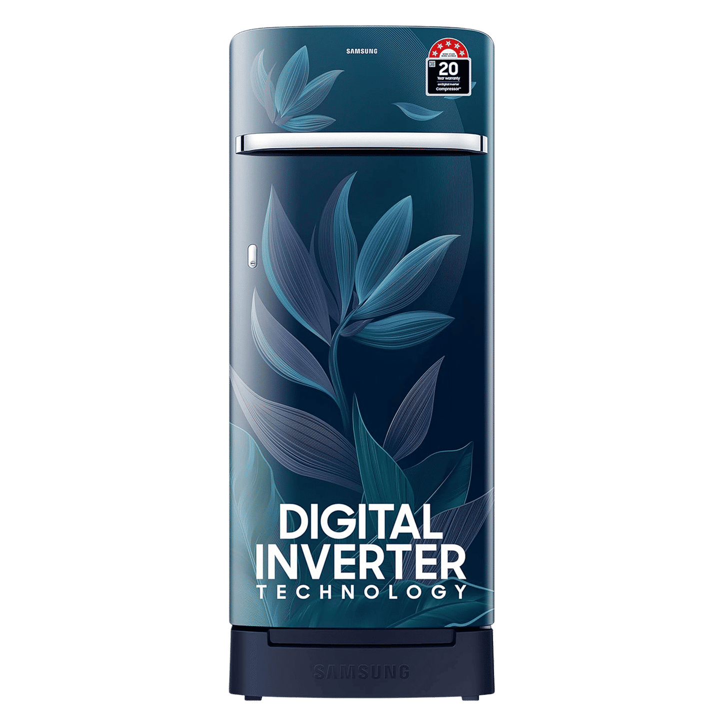 SAMSUNG Horizontal Curve 215 Litres 5 Star Direct Cool Single Door Refrigerator with Anti Bacterial Gasket (RR23D2H359U/HL, Paradise Bloom Blue)