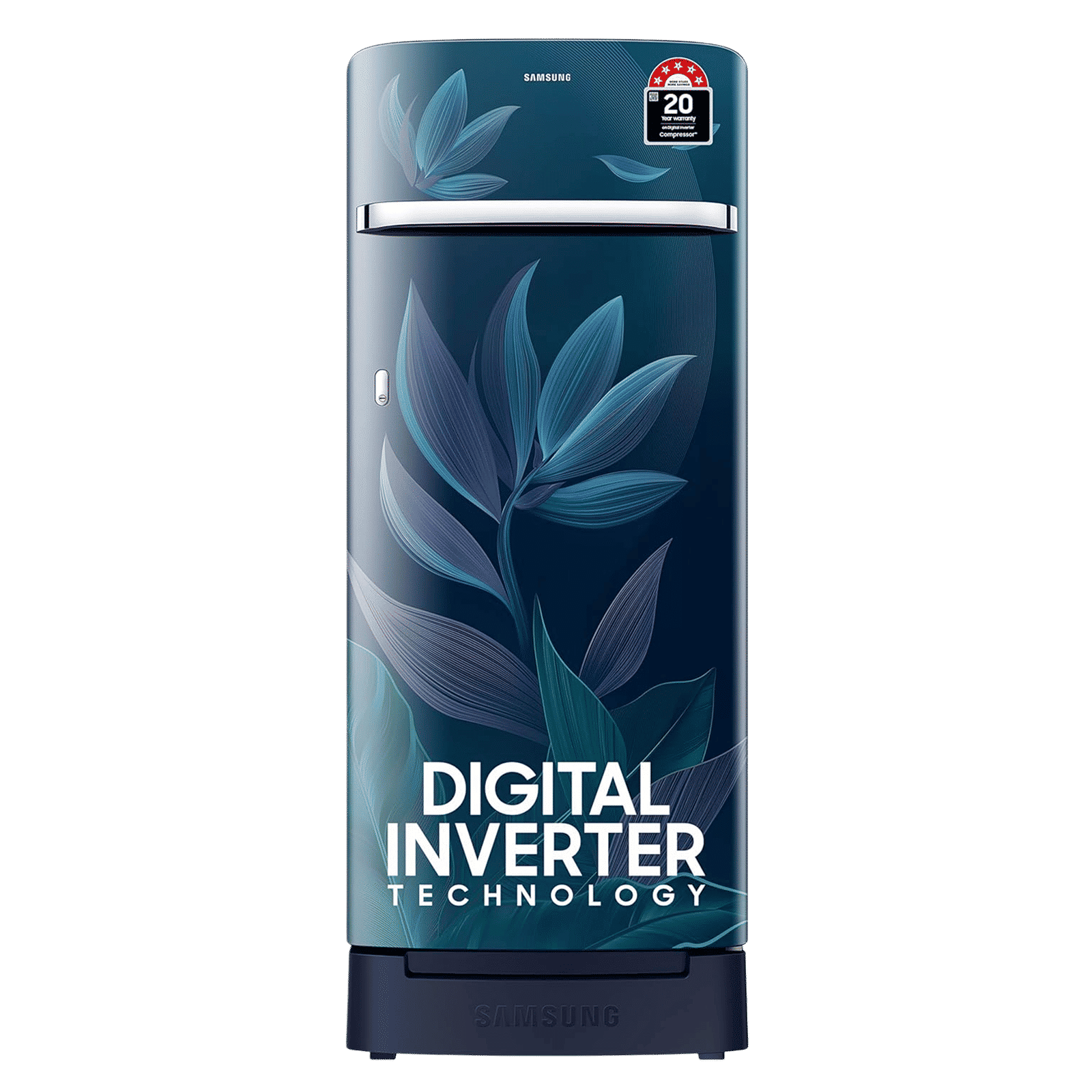 SAMSUNG Horizontal Curve 215 Litres 5 Star Direct Cool Single Door Refrigerator with Anti Bacterial Gasket (RR23D2H359U/HL, Paradise Bloom Blue)