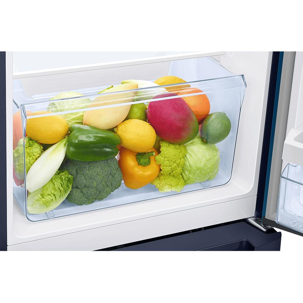 SAMSUNG Horizontal Curve 215 Litres 5 Star Direct Cool Single Door Refrigerator with Anti Bacterial Gasket (RR23D2H359U/HL, Paradise Bloom Blue)