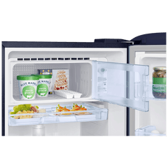 SAMSUNG Horizontal Curve 215 Litres 5 Star Direct Cool Single Door Refrigerator with Anti Bacterial Gasket (RR23D2H359U/HL, Paradise Bloom Blue)