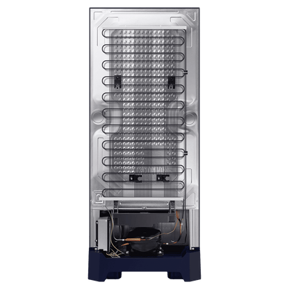 SAMSUNG Horizontal Curve 215 Litres 5 Star Direct Cool Single Door Refrigerator with Anti Bacterial Gasket (RR23D2H359U/HL, Paradise Bloom Blue)