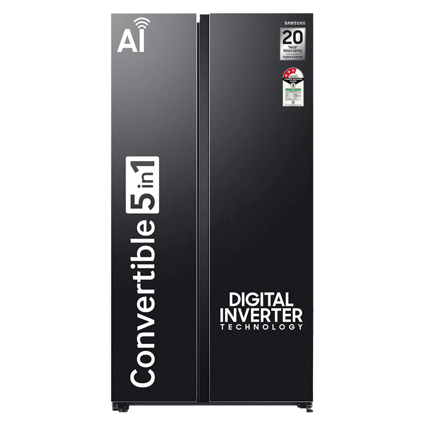 SAMSUNG 653 Litres 3 Star Frost Free Side by Side Refrigerator with Twin Cooling Plus Technology (RS76CG8003B1/HL, Black Matt)