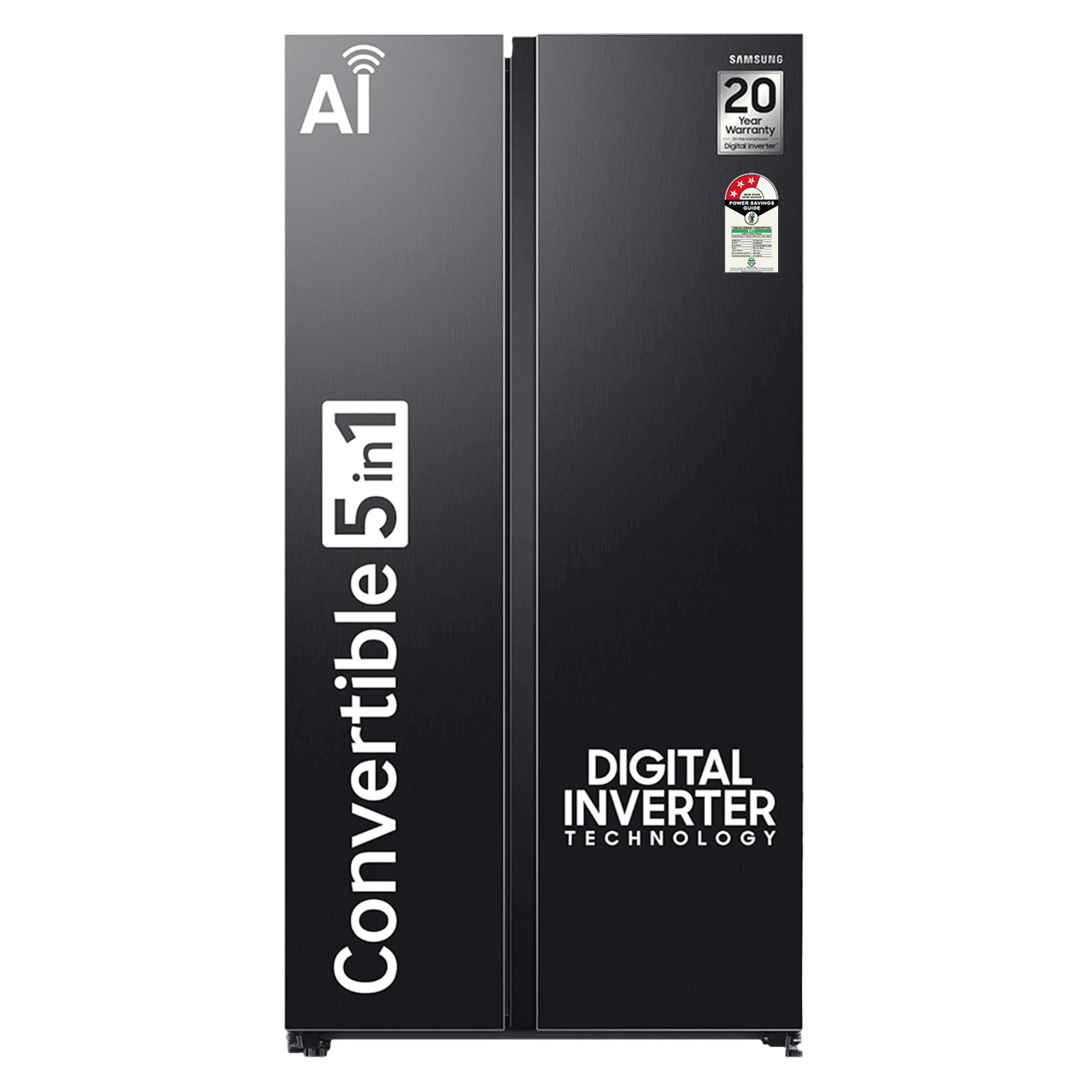 SAMSUNG 653 Litres 3 Star Frost Free Side by Side Refrigerator with Twin Cooling Plus Technology (RS76CG8003B1/HL, Black Matt)