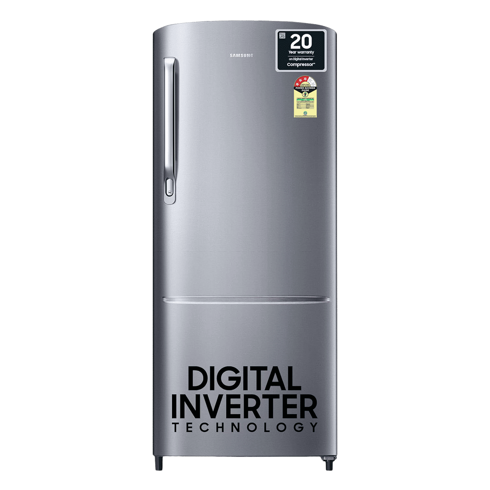 SAMSUNG Stylish Grande 223 Litres 3 Star Direct Cool Single Door Refrigerator with Anti Bacterial Gasket (RR24C2723S8/NL, Elegant Inox)