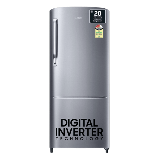 SAMSUNG Stylish Grande 223 Litres 3 Star Direct Cool Single Door Refrigerator with Anti Bacterial Gasket (RR24C2723S8/NL, Elegant Inox)