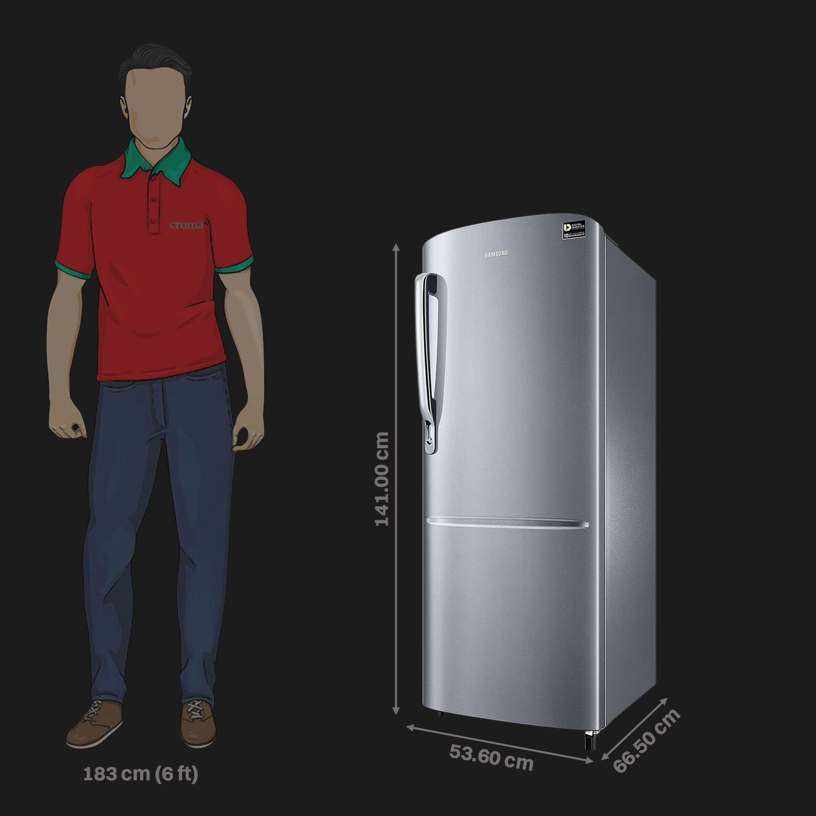 SAMSUNG Stylish Grande 223 Litres 3 Star Direct Cool Single Door Refrigerator with Anti Bacterial Gasket (RR24C2723S8/NL, Elegant Inox)