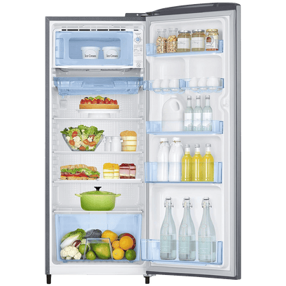 SAMSUNG Stylish Grande 223 Litres 3 Star Direct Cool Single Door Refrigerator with Anti Bacterial Gasket (RR24C2723S8/NL, Elegant Inox)
