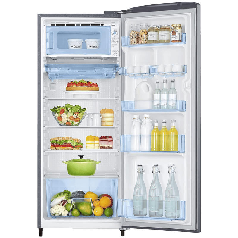 SAMSUNG Stylish Grande 223 Litres 3 Star Direct Cool Single Door Refrigerator with Anti Bacterial Gasket (RR24C2723S8/NL, Elegant Inox)