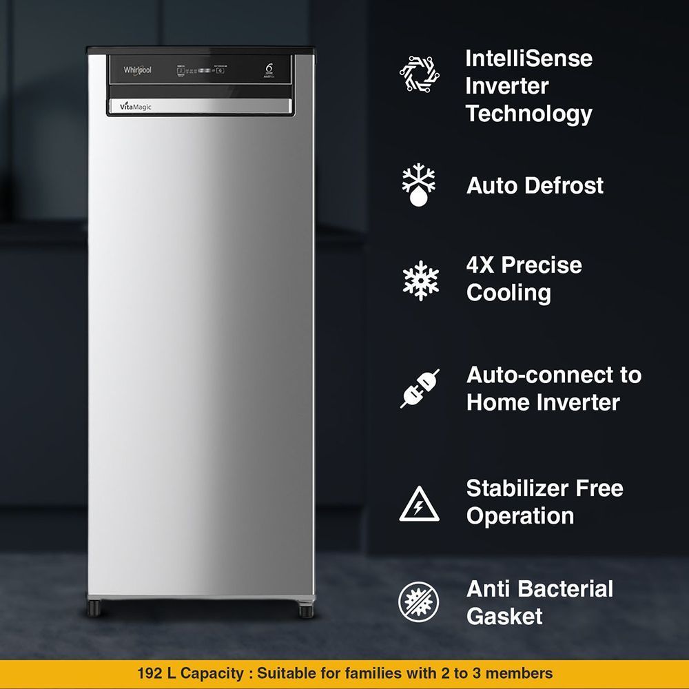 Whirlpool Vitamagic Pro 192 Litres 3 Star Direct Cool Single Door Refrigerator with Zeolite Technology (73131, Grey)