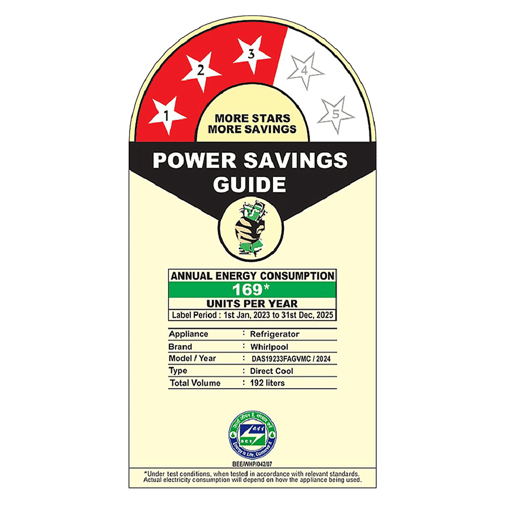 Whirlpool Vitamagic Pro 192 Litres 3 Star Direct Cool Single Door Refrigerator with Zeolite Technology (73131, Grey)