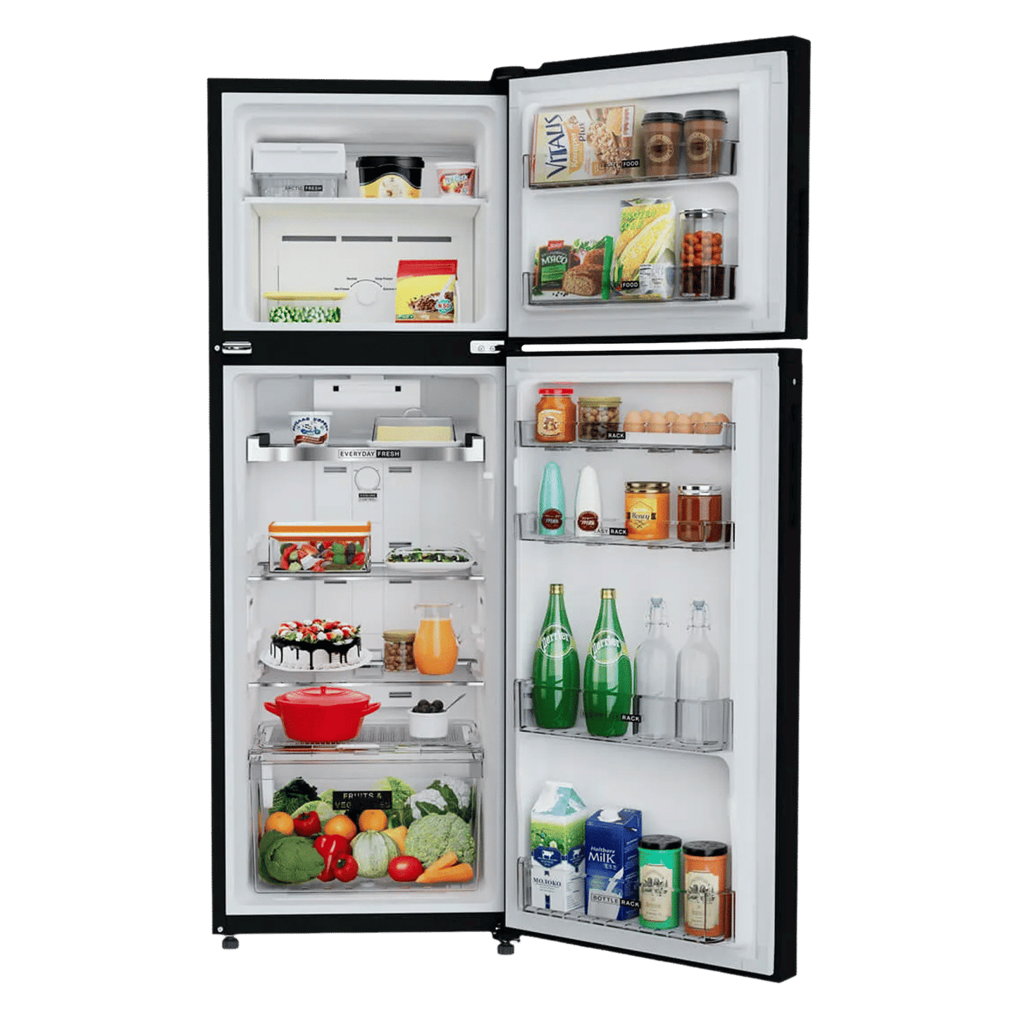 Whirlpool Neofresh 235 Litres 2 Star Frost Free Double Door Refrigerator with Intellisense Inverter Technology (22052, Crystal Black)