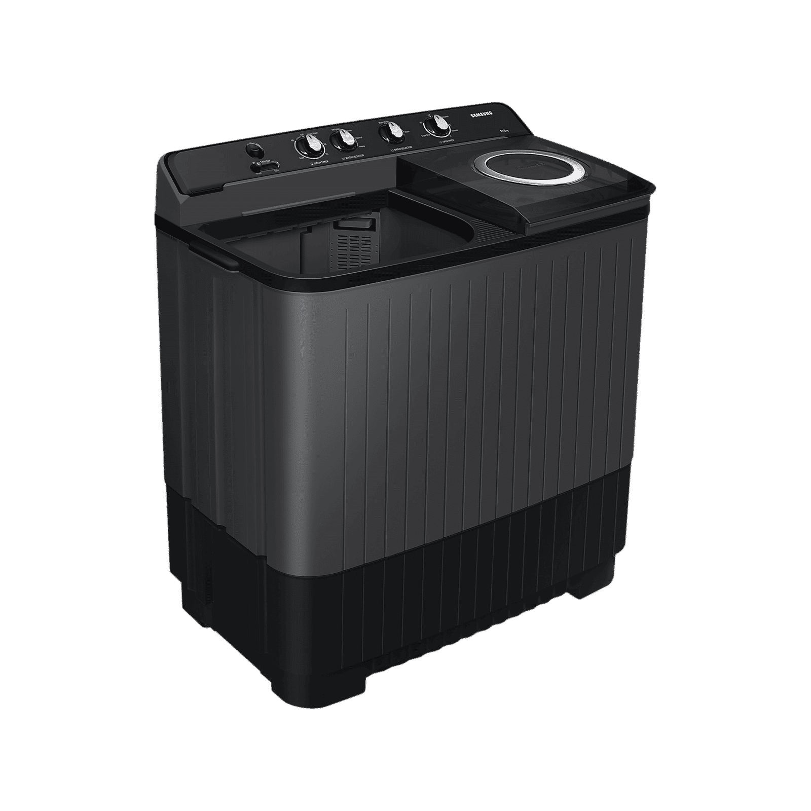 SAMSUNG 11.5 kg 5 Star Semi Automatic Washing Machine with Hexa Storm Pulsator (WT11A4260GD/TL, Dark Grey)