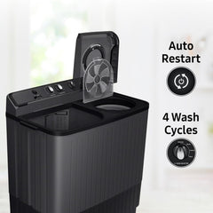 SAMSUNG 11.5 kg 5 Star Semi Automatic Washing Machine with Hexa Storm Pulsator (WT11A4260GD/TL, Dark Grey)