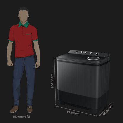 SAMSUNG 11.5 kg 5 Star Semi Automatic Washing Machine with Hexa Storm Pulsator (WT11A4260GD/TL, Dark Grey)