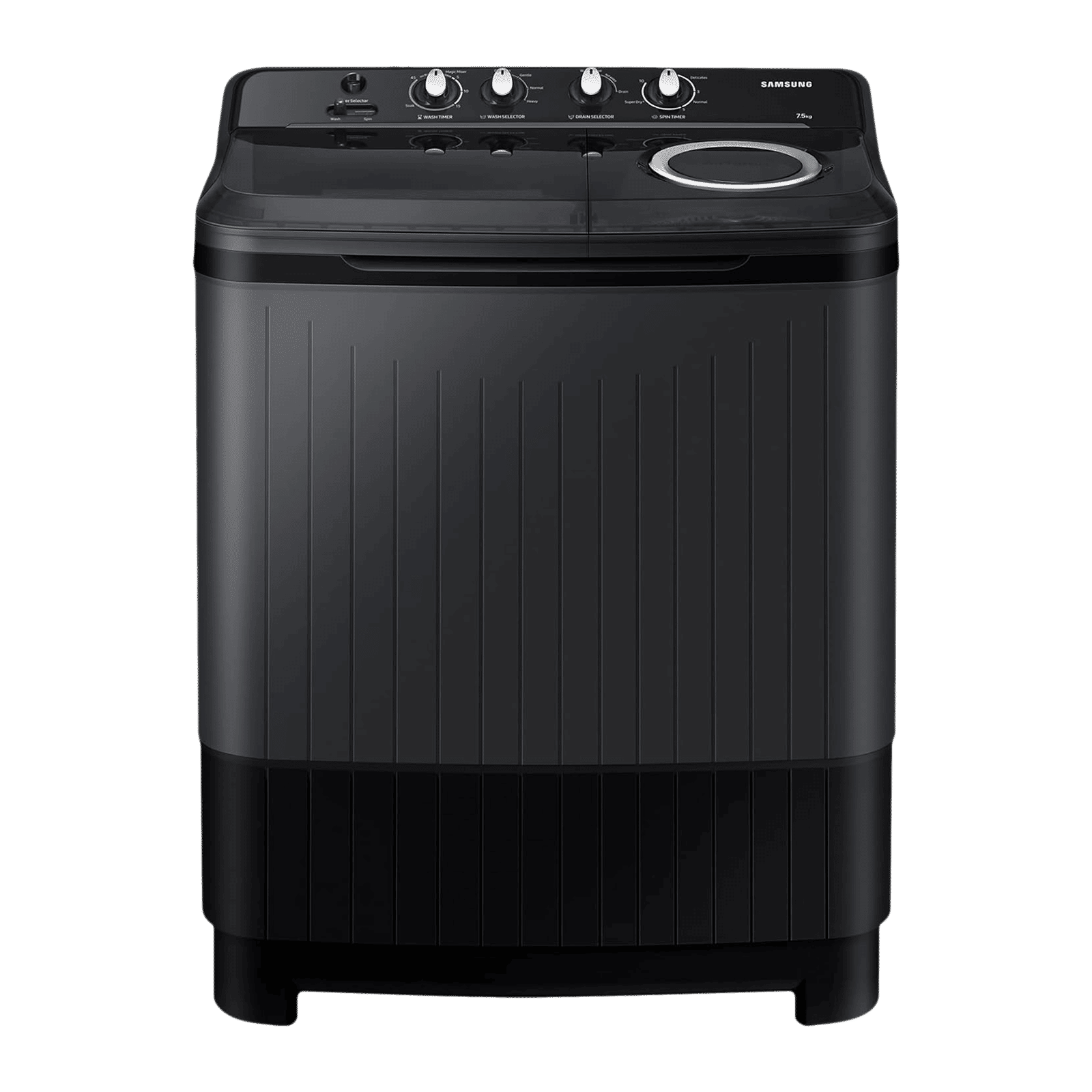 SAMSUNG 7.5 kg 5 Star Semi Automatic Washing Machine with Hexa Storm Pulsator (WT75B3200GD/TL, Dark Grey)