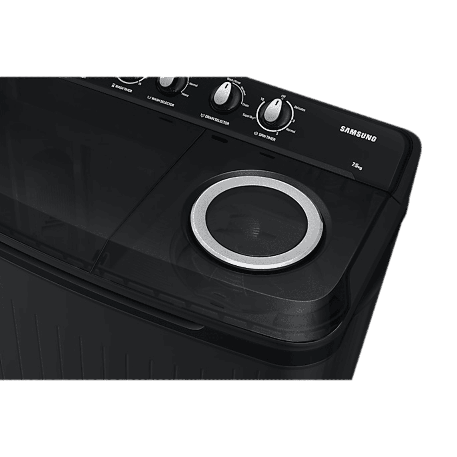SAMSUNG 7.5 kg 5 Star Semi Automatic Washing Machine with Hexa Storm Pulsator (WT75B3200GD/TL, Dark Grey)