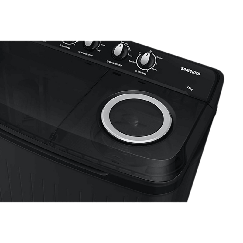 SAMSUNG 7.5 kg 5 Star Semi Automatic Washing Machine with Hexa Storm Pulsator (WT75B3200GD/TL, Dark Grey)