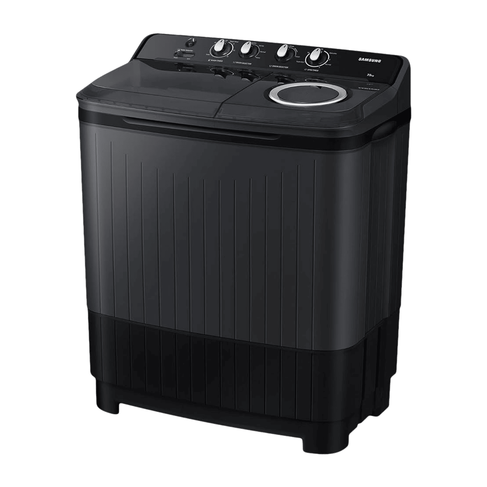 SAMSUNG 7.5 kg 5 Star Semi Automatic Washing Machine with Hexa Storm Pulsator (WT75B3200GD/TL, Dark Grey)