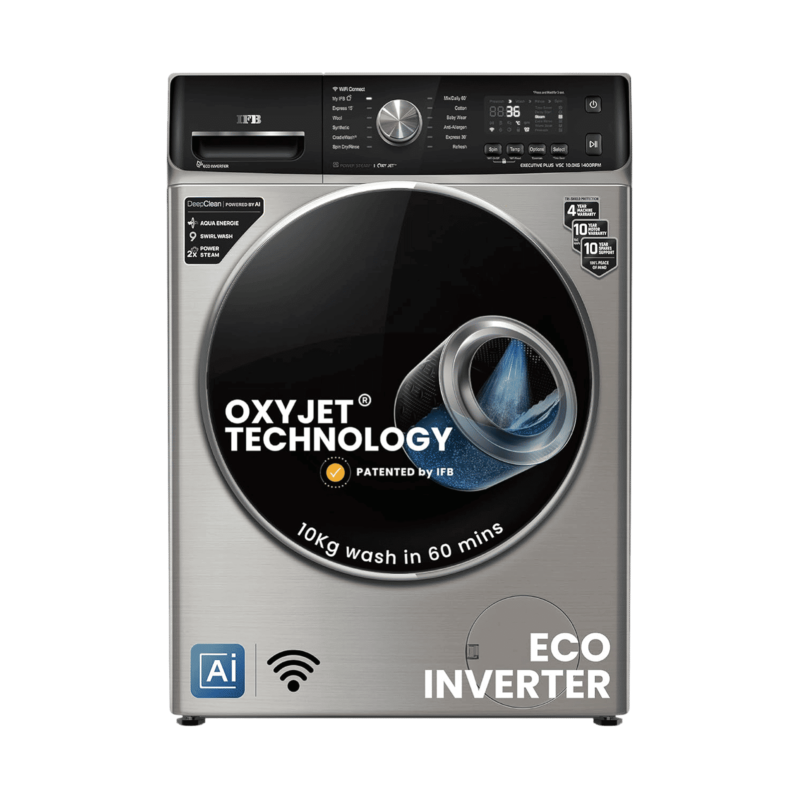 IFB 10 kg 5 Star Wi-Fi Inverter Fully Automatic Front Load Washing Machine (Executive Plus VSC 1014, Oxyjet Technology, STS VCM)