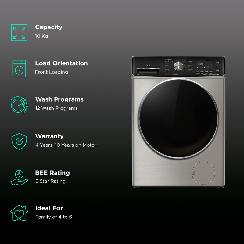 IFB 10 kg 5 Star Wi-Fi Inverter Fully Automatic Front Load Washing Machine (Executive Plus VSC 1014, Oxyjet Technology, STS VCM)