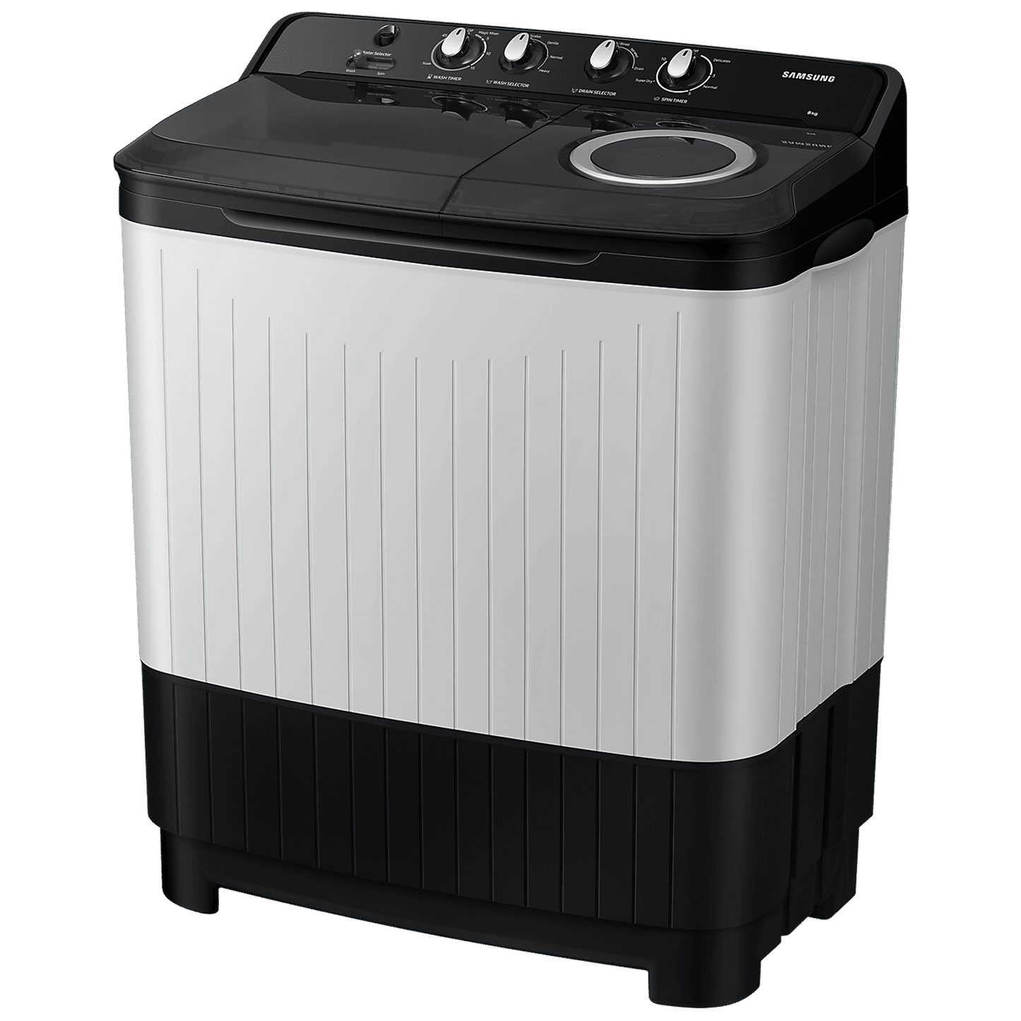 SAMSUNG 8 kg 5 Star Semi Automatic Washing Machine with Magic Filter (WT80C4200GG/TL, Dark Grey)