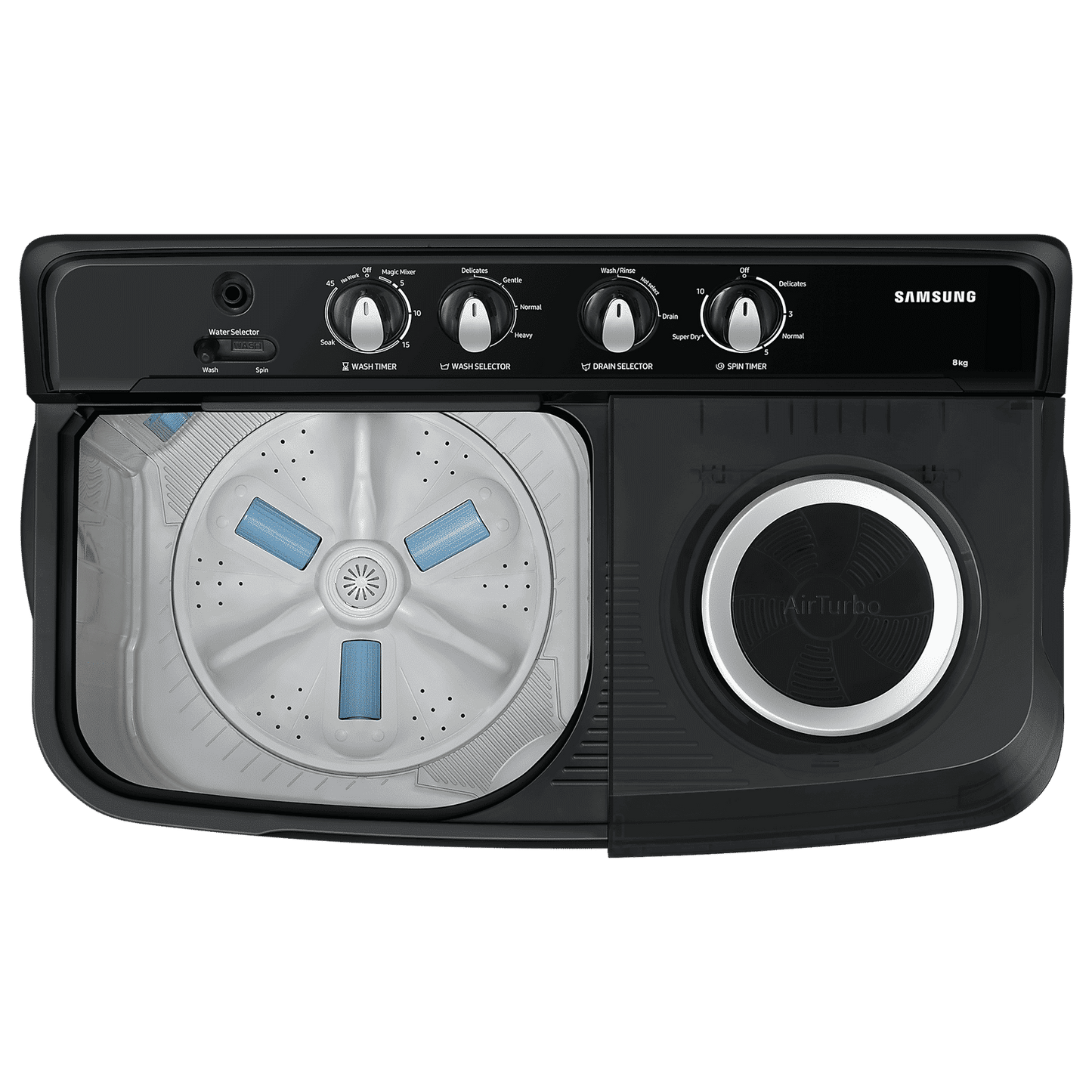 SAMSUNG 8 kg 5 Star Semi Automatic Washing Machine with Magic Filter (WT80C4200GG/TL, Dark Grey)