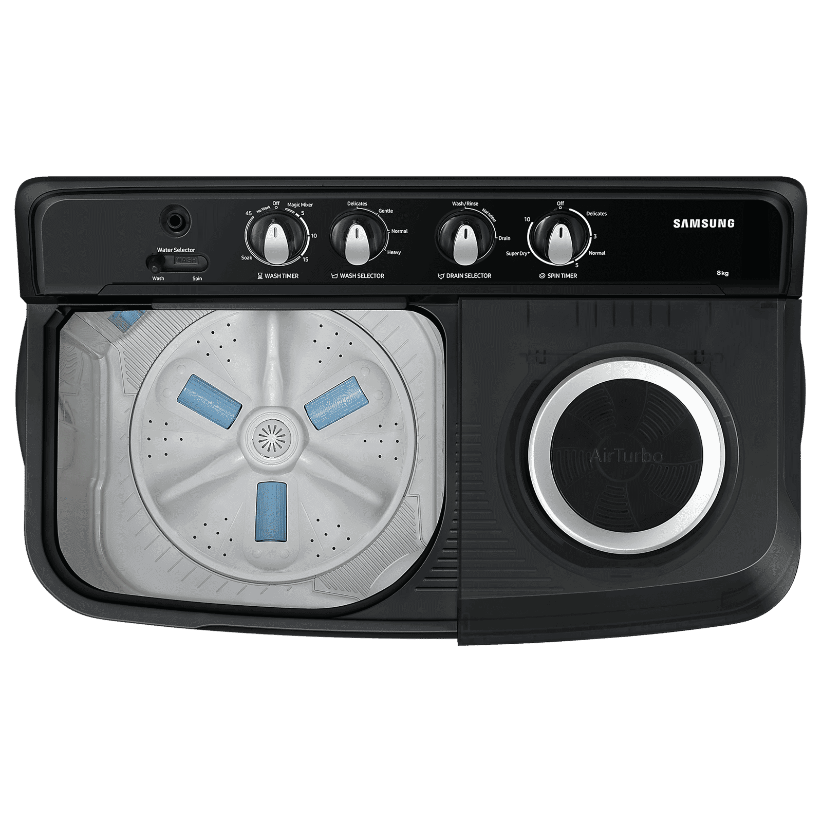 SAMSUNG 8 kg 5 Star Semi Automatic Washing Machine with Magic Filter (WT80C4200GG/TL, Dark Grey)