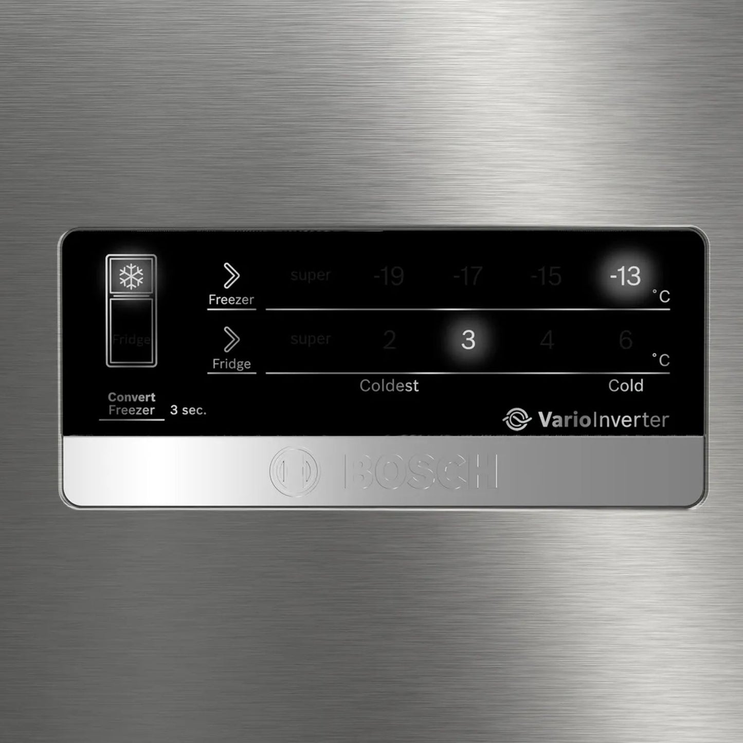 BOSCH Series 4 368 Litres 2 Star Frost Free Double Door Convertible Refrigerator with VarioInverter Compressor (CTC39S02NI, Shiney Silver)