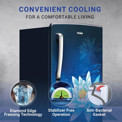 Haier 175 Litres 2 Star Direct Cool Single Door Refrigerator with Anti-Bacterial Gasket (HED182MLN, Marine Lotus)