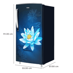Haier 175 Litres 2 Star Direct Cool Single Door Refrigerator with Anti-Bacterial Gasket (HED182MLN, Marine Lotus)