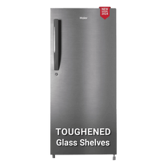 Haier 190 Litres 4 Star Direct Cool Single Door Refrigerator with Anti-Bacterial Gasket (HED203DSP, Brushline Silver)