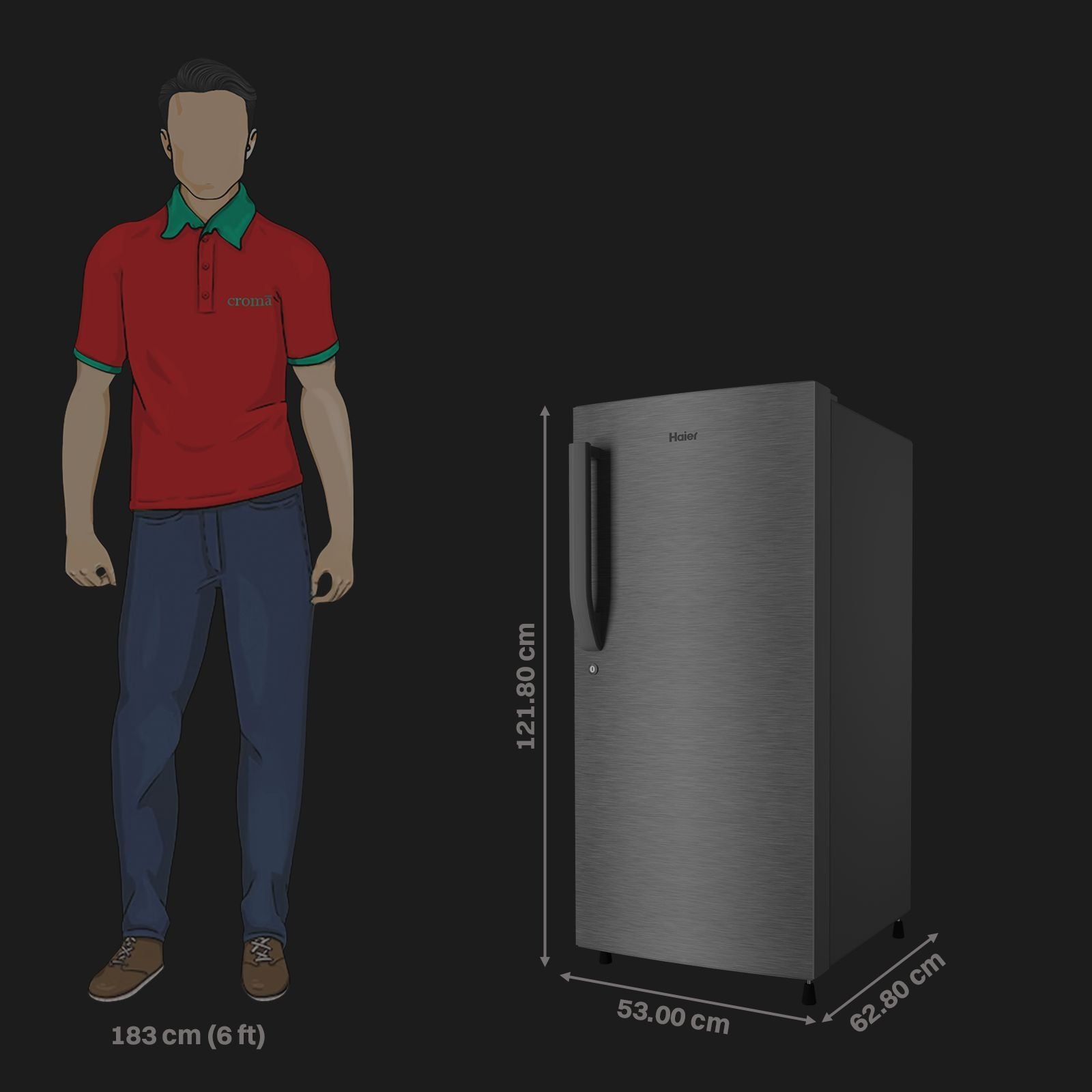 Haier 190 Litres 4 Star Direct Cool Single Door Refrigerator with Anti-Bacterial Gasket (HED203DSP, Brushline Silver)