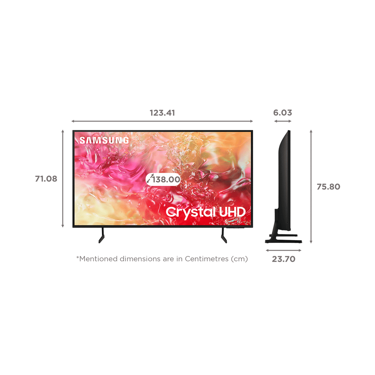 SAMSUNG DU7700 139.7 cm (55 inch) 4K Ultra HD LED Smart Tizen TV with Motion Xcelerator (2024 model)