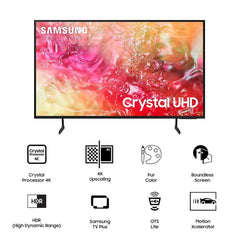 SAMSUNG DU7660 139.7 cm (55 inch) 4K Ultra HD LED Smart Tizen TV with Motion Xcelerator (2024 model)