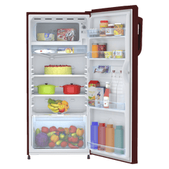 Haier 190 Litres 2 Star Direct Cool Single Door Refrigerator with Antibacterial Gasket (HED202RSP, Red Mono)