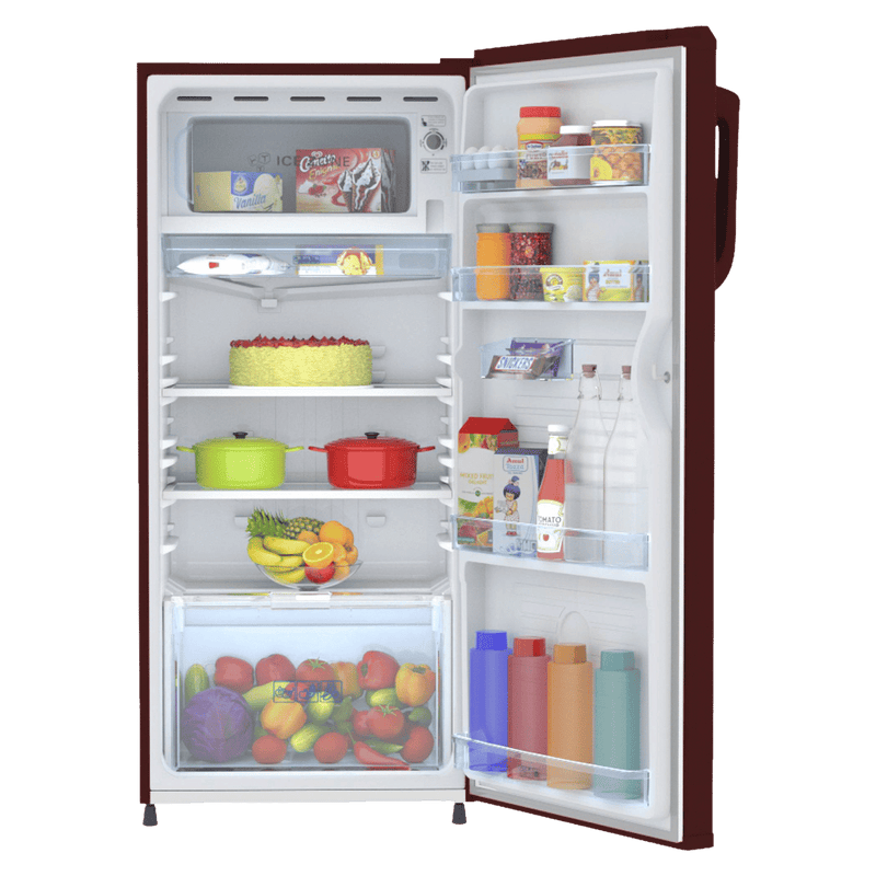 Haier 190 Litres 2 Star Direct Cool Single Door Refrigerator with Antibacterial Gasket (HED202RSP, Red Mono)
