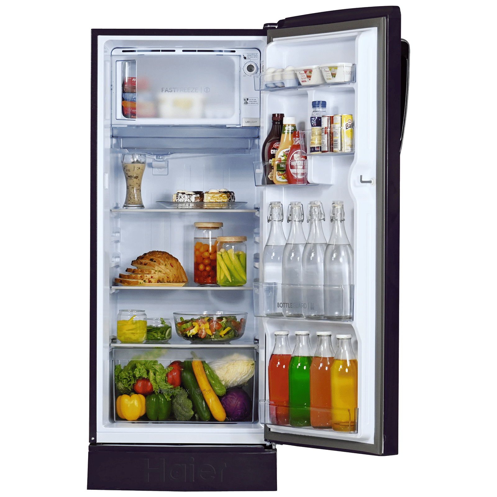 Haier 205 Litres 3 Star Direct Cool Single Door Refrigerator with Anti-Bacterial Gasket (HED213MRBN, Marine Rose)