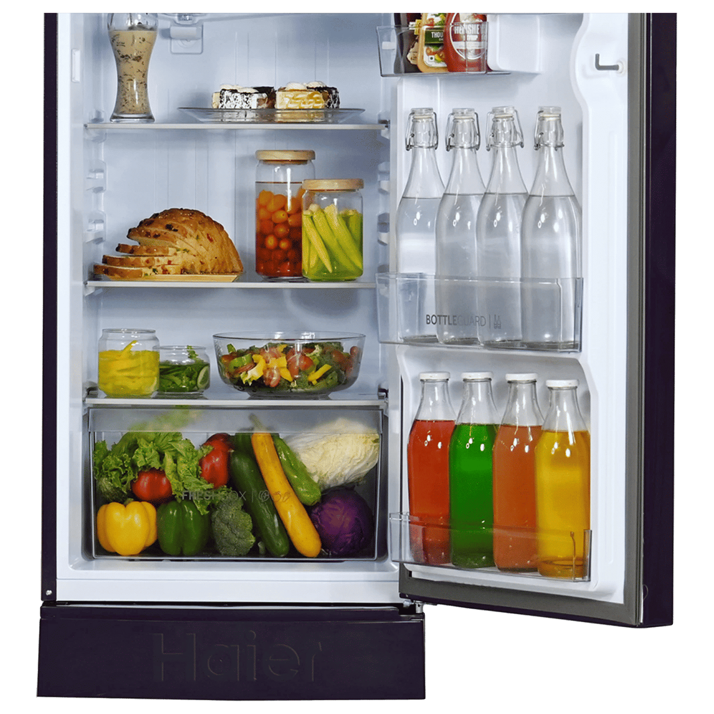 Haier 205 Litres 3 Star Direct Cool Single Door Refrigerator with Anti-Bacterial Gasket (HED213MRBN, Marine Rose)